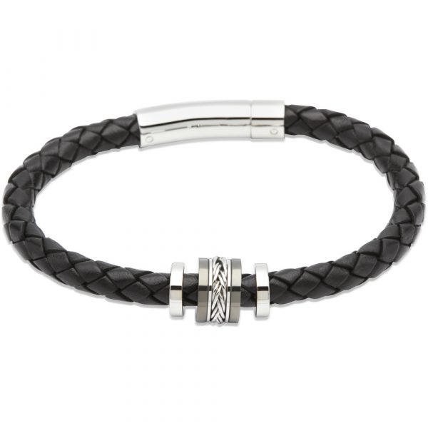 Unique & Co. Leather Bracelet With Coloured Plating