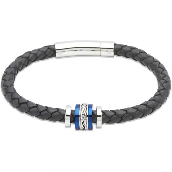 Unique & Co. Leather Bracelet With Coloured Plating