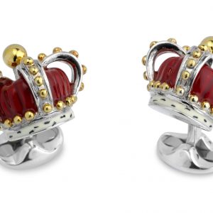 Sterling Silver Crown Cufflinks
