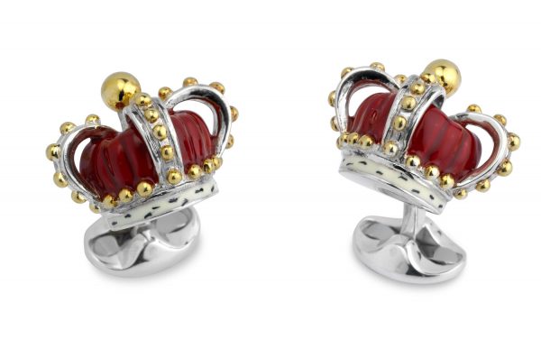 Sterling Silver Crown Cufflinks