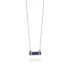 Silver Lapis Inlay Necklace With Yellow GoldDetail
