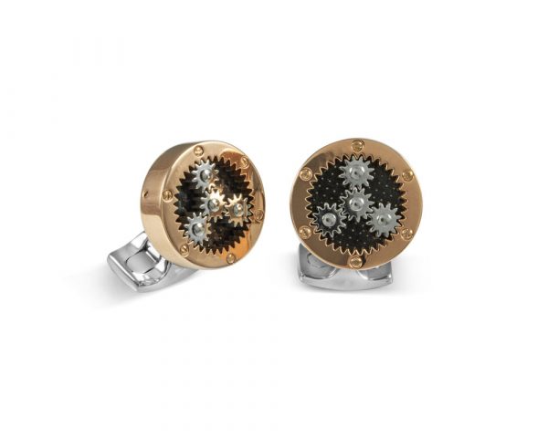 Sun & Planet Gear Cufflinks - Black