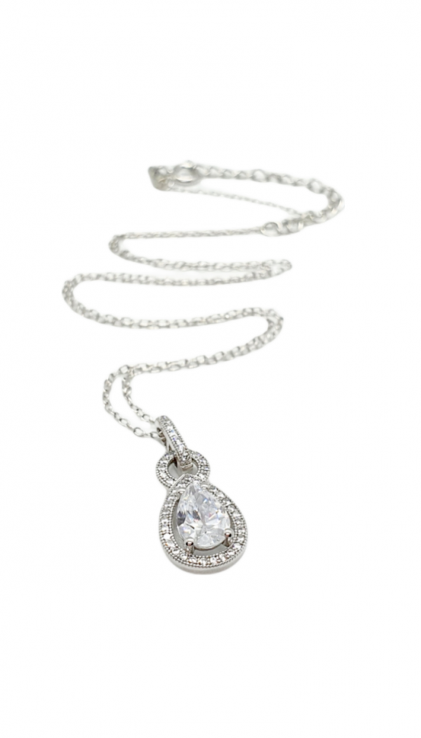 Ladies Silver Pendant & Earrings set with Cubic Zirconia's