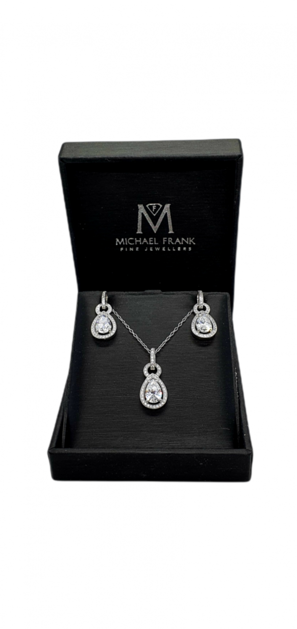 Ladies Silver Pendant & Earrings set with Cubic Zirconia's