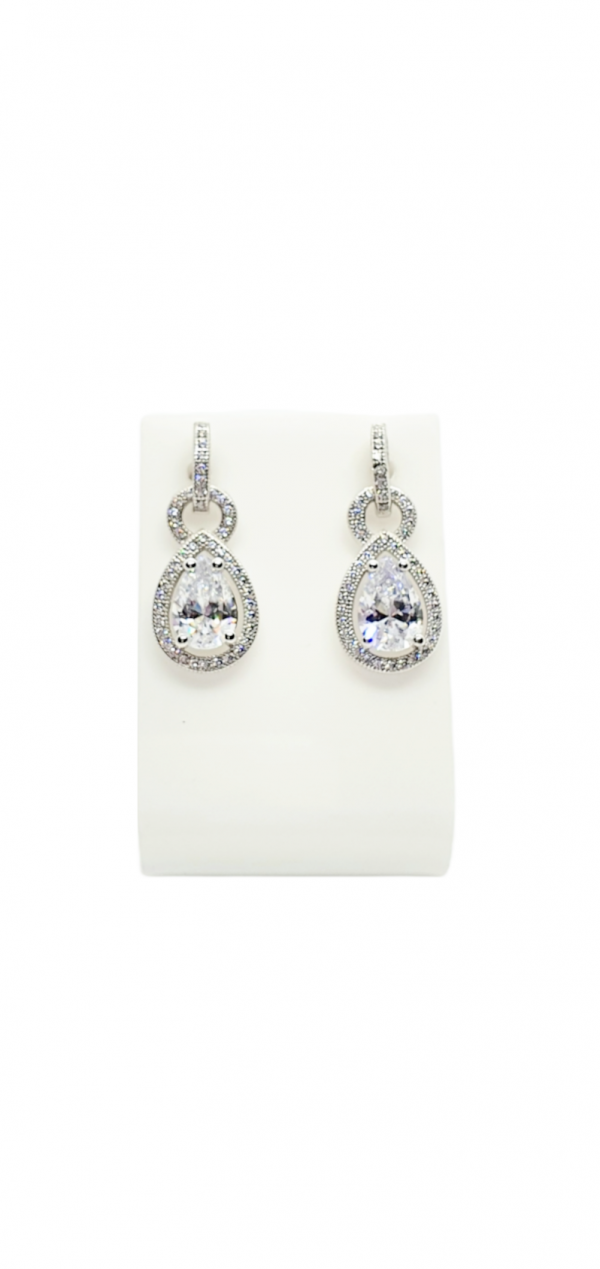 Ladies Silver Pendant & Earrings set with Cubic Zirconia's