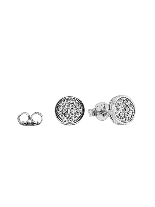 Stirling Silver Cubic Zirconia Circle Pendant and Earring Set