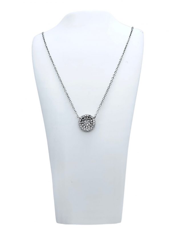 Stirling Silver Cubic Zirconia Circle Pendant and Earring Set