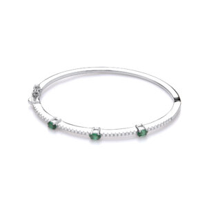 Green & Clear CZs J-Jaz Bangle