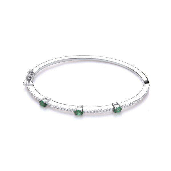 Green & Clear CZs J-Jaz Bangle