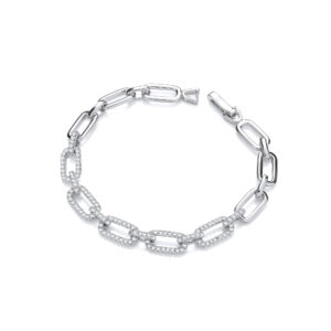 Ladies JJaz Silver CZ Bracelet