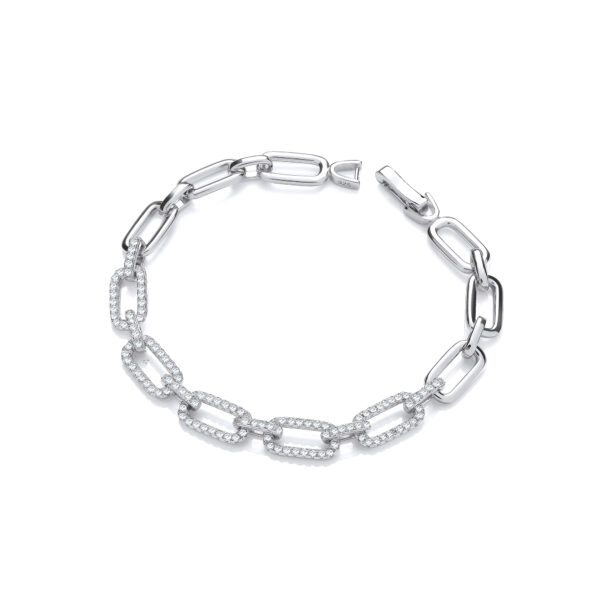 Ladies JJaz Silver CZ Bracelet
