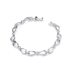 Infinity Style Silver Ladies Bracelet