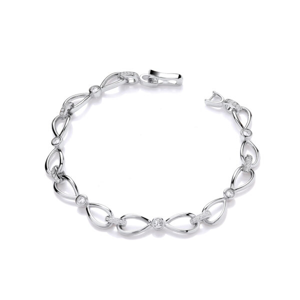 Infinity Style Silver Ladies Bracelet