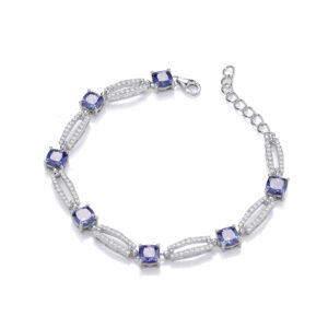Tanzanite Colour Silver Ladies Bracelet
