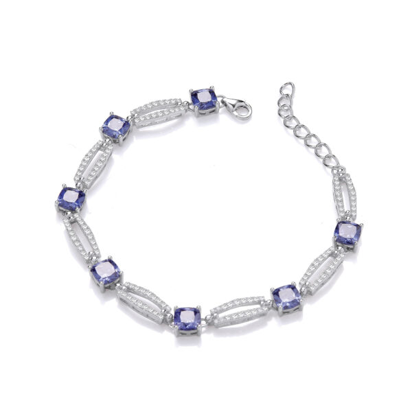 Tanzanite Colour Silver Ladies Bracelet