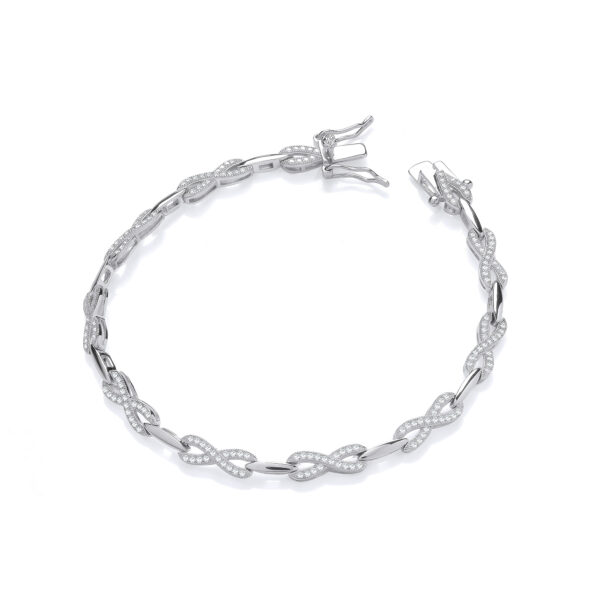 Ladies Infinity Style Tennis Silver Bracelet