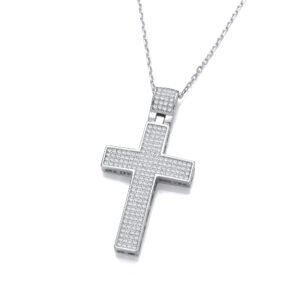 Micro Pave' Big Cross with Chain