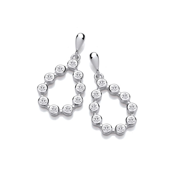 Silver Rubover Teardrop Earrings