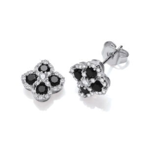 Black Four Leaf Clover  Earrings