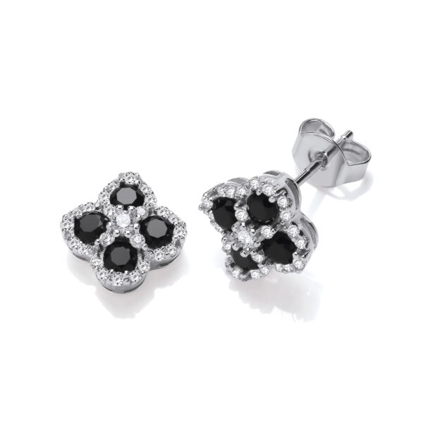 Black Four Leaf Clover  Earrings