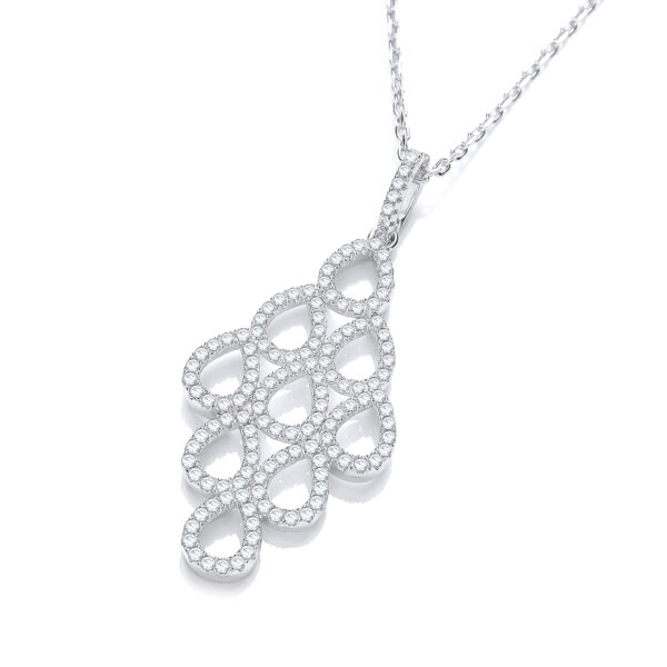 Micro Pave' White Drop Pendant
